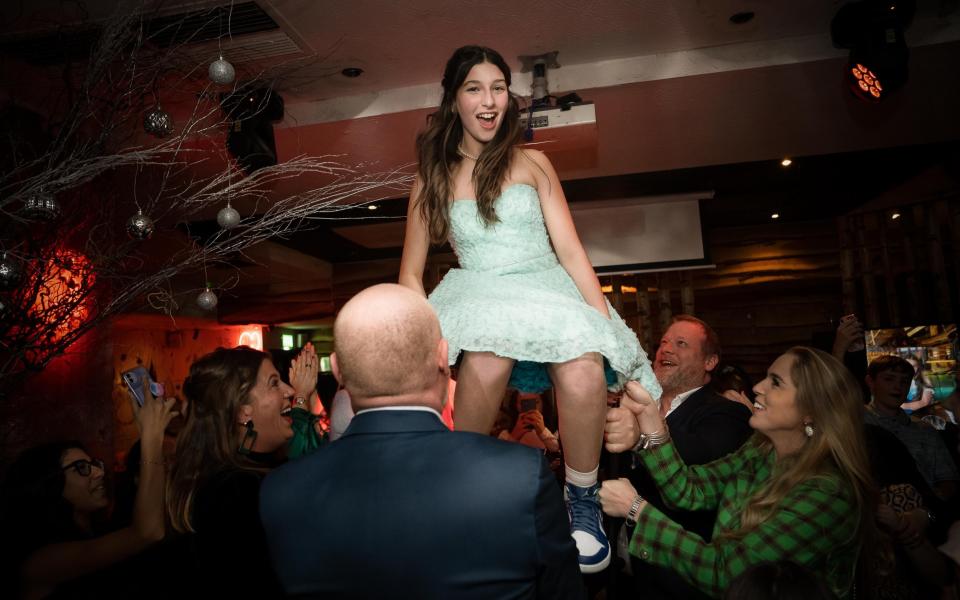 High on life: George’s daughter Clementine celebrating her bat mitzvah 