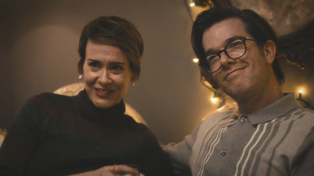 <p>Everett Collection</p> Sarah Paulson and John Mulaney on 'The Bear'