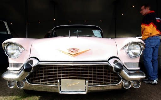 A pink cadillac pictured at a 2008 automobile auction in Arizona. New Zealand police on Friday seized a pink Cadillac and a sawn-off shotgun, and froze millions of dollars in cash, after a raid on the fortified mansion of Internet guru Kim Dotcom, accused of online piracy