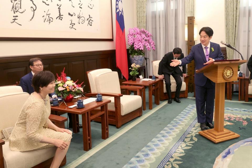 總統賴清德就職首日接見安倍昭惠。   圖：總統府提供