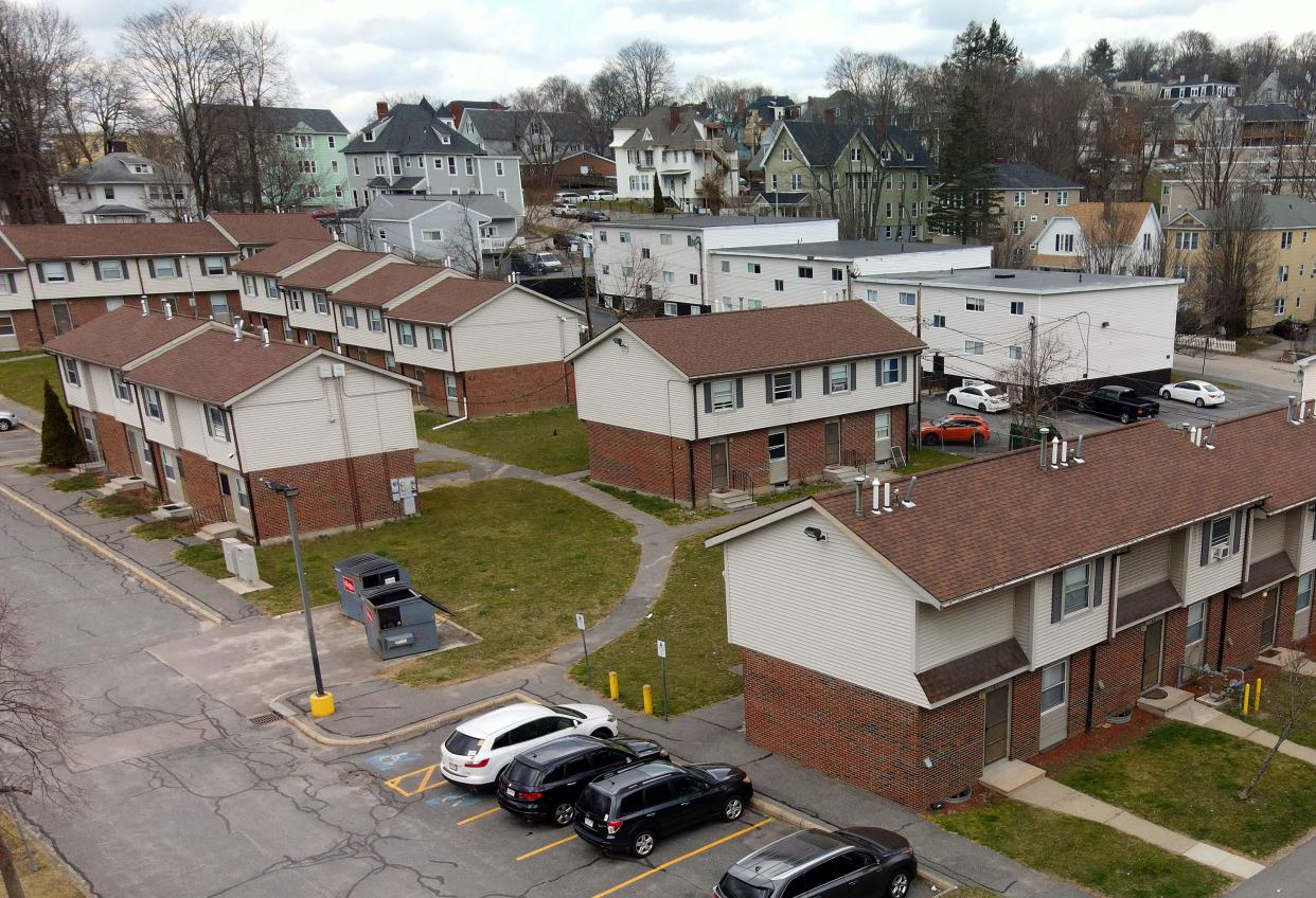 The Hooper Street Apartments, a half-century after they were delivered to Worcester.