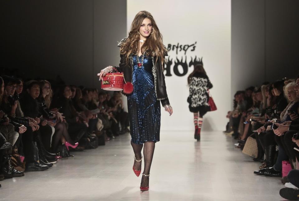 Fashion from the Betsey Johnson Fall 2014 collection is modeled during New York Fashion Week on Wednesday, Feb. 12, 2014. (AP Photo/Bebeto Matthews)