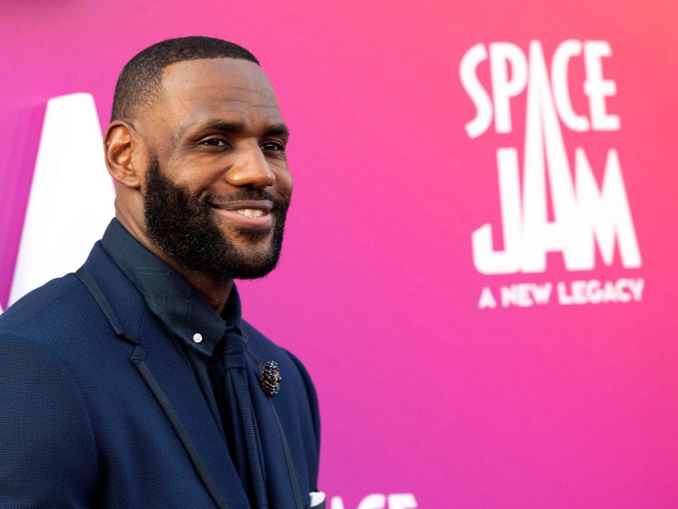 Basketball player/actor LeBron James arrives at the Warner Bros Pictures world premiere of "Space Jam: A New Legacy" at the Regal LA Live in Los Angeles, California, July 12, 2021.