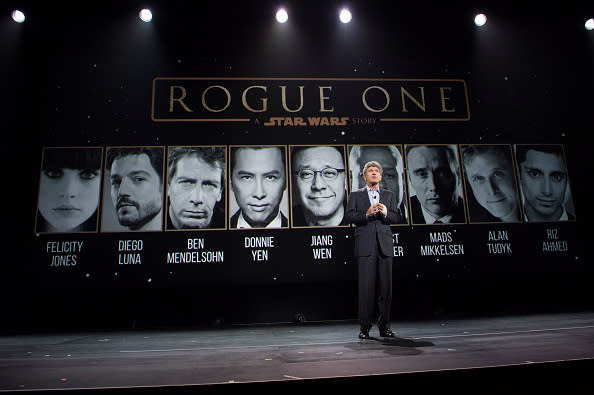 Die Drehbuchautoren von „Rogue One: A Star Wars Story“ lehnen sich gegen Trump auf. (Getty Images)