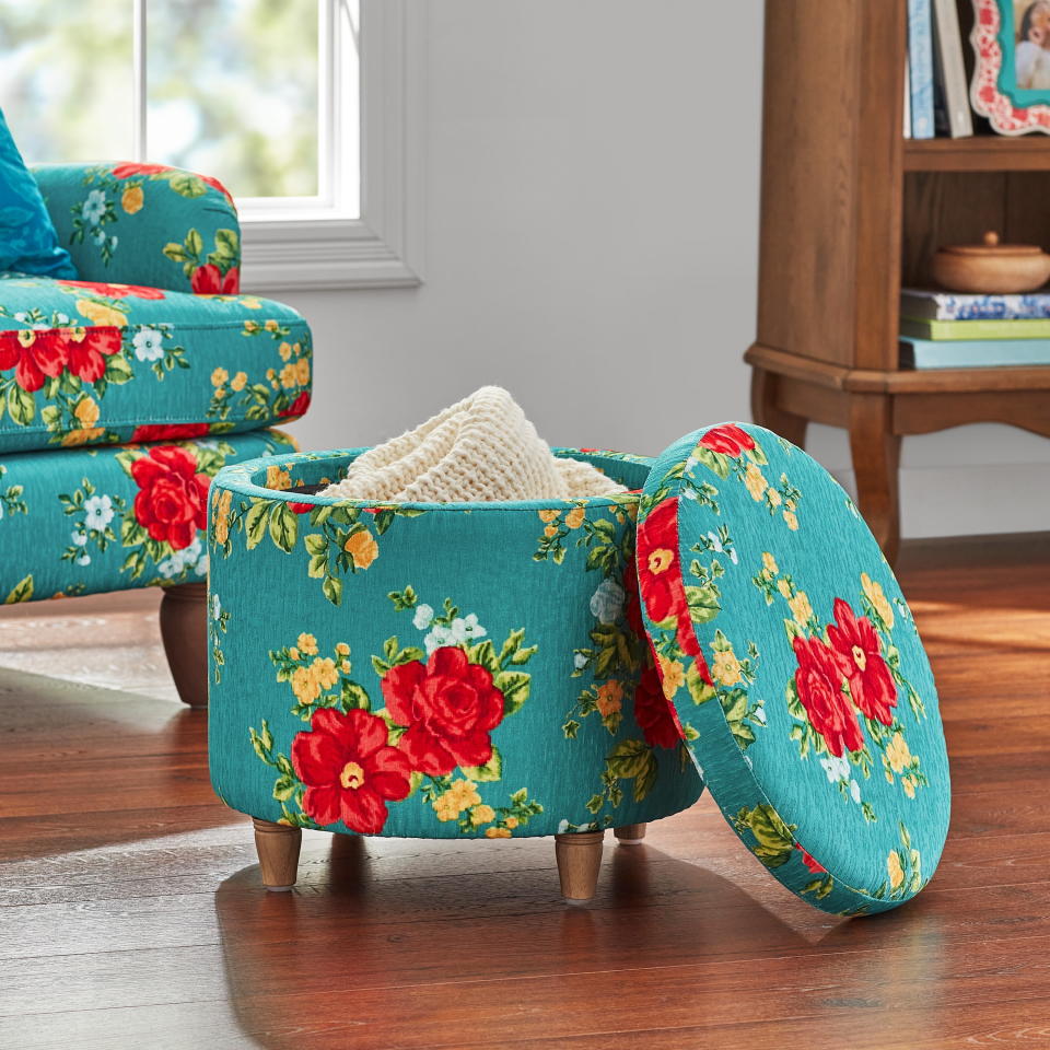 <p><a href="https://go.redirectingat.com?id=74968X1596630&url=https%3A%2F%2Fwww.walmart.com%2Fip%2FThe-Pioneer-Woman-Vintage-Floral-Fabric-Round-Storage-Ottoman-Teal%2F1702607922&sref=https%3A%2F%2Fwww.thepioneerwoman.com%2Fproducts%2Fg32731857%2Fbest-pioneer-woman-products-walmart%2F" rel="nofollow noopener" target="_blank" data-ylk="slk:Shop Now;elm:context_link;itc:0;sec:content-canvas" class="link ">Shop Now</a></p><p>The Pioneer Woman Vintage Floral Fabric Round Storage Ottoman</p><p>walmart.com</p><p>$88.00</p>