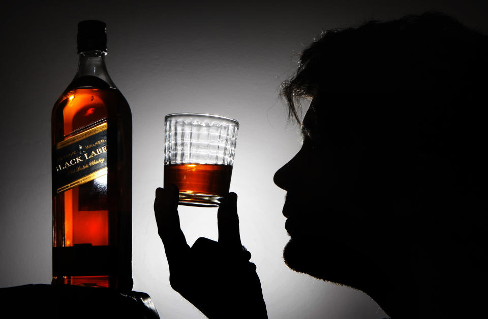 Stock photograph showing  Johnnie Walker Black Label whisky made by FTSE 100 company Diageo.   (Photo by Danny Lawson/PA Images via Getty Images)