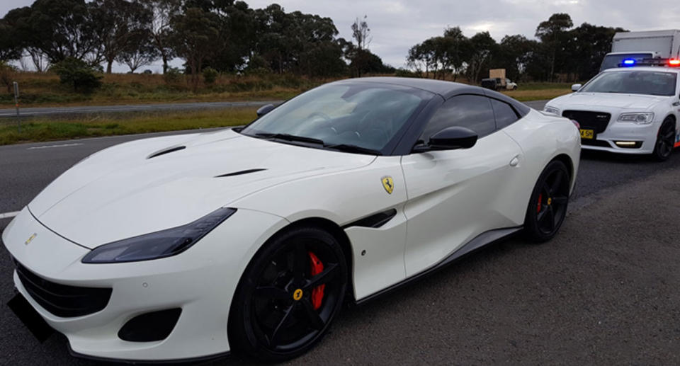 A man driving a Ferrari was caught going 100km/h over the speed limit. Source: NSW Police/The Hume Police District