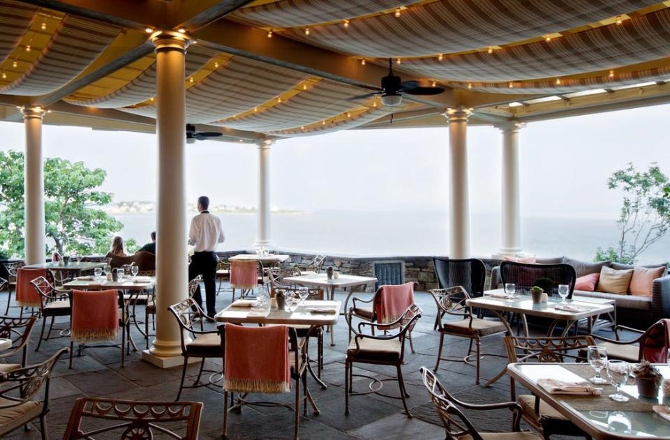 The Chanler at Cliff Walk  offers cafe dining high above the Atlantic.