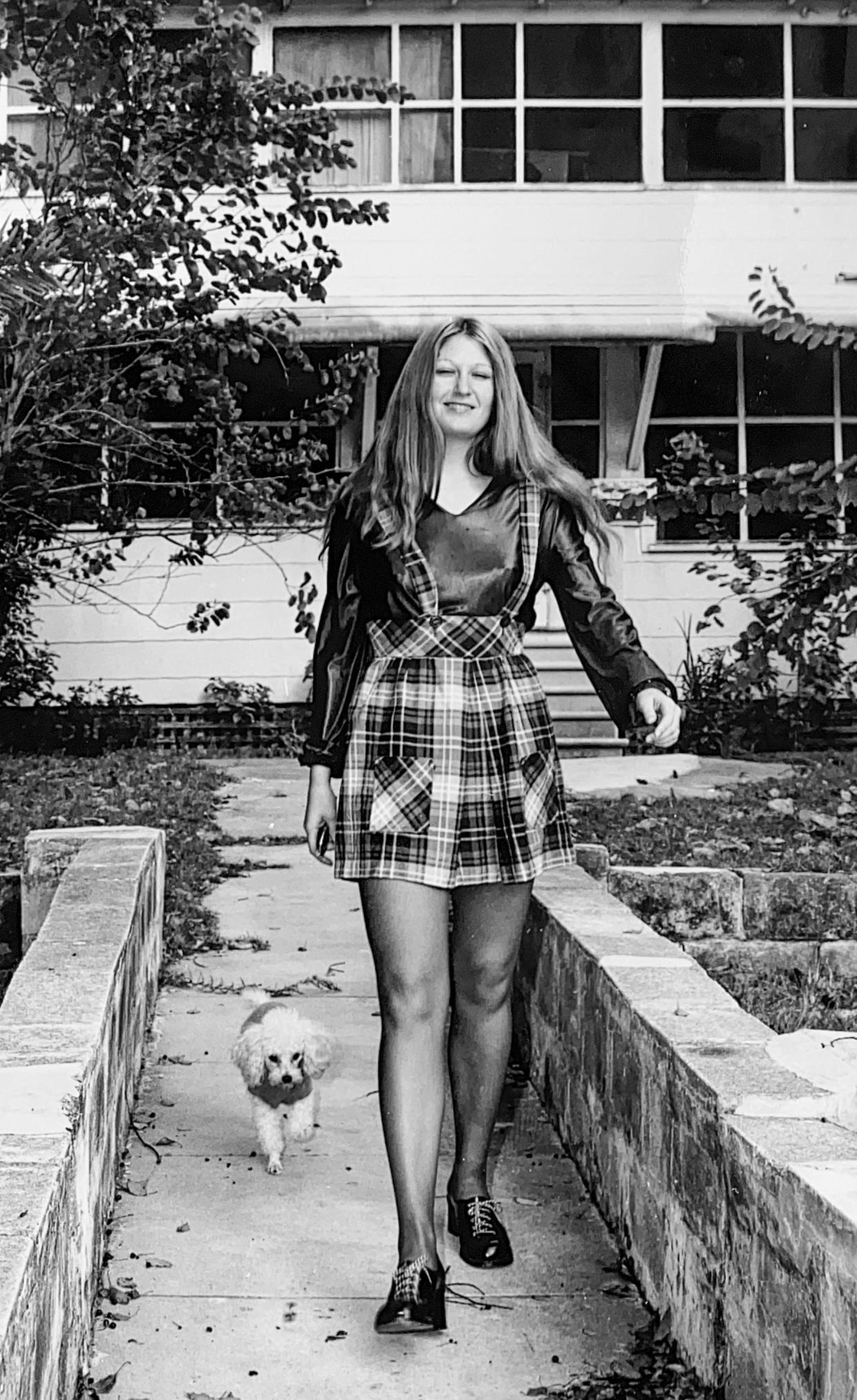 Shirley Ann Wheeler at home in Daytona Beach with her poodle Crystal in 1971.