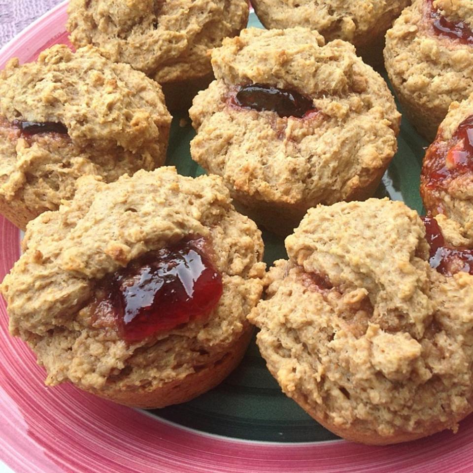 Whole-Grain Peanut Butter and Jelly Muffins