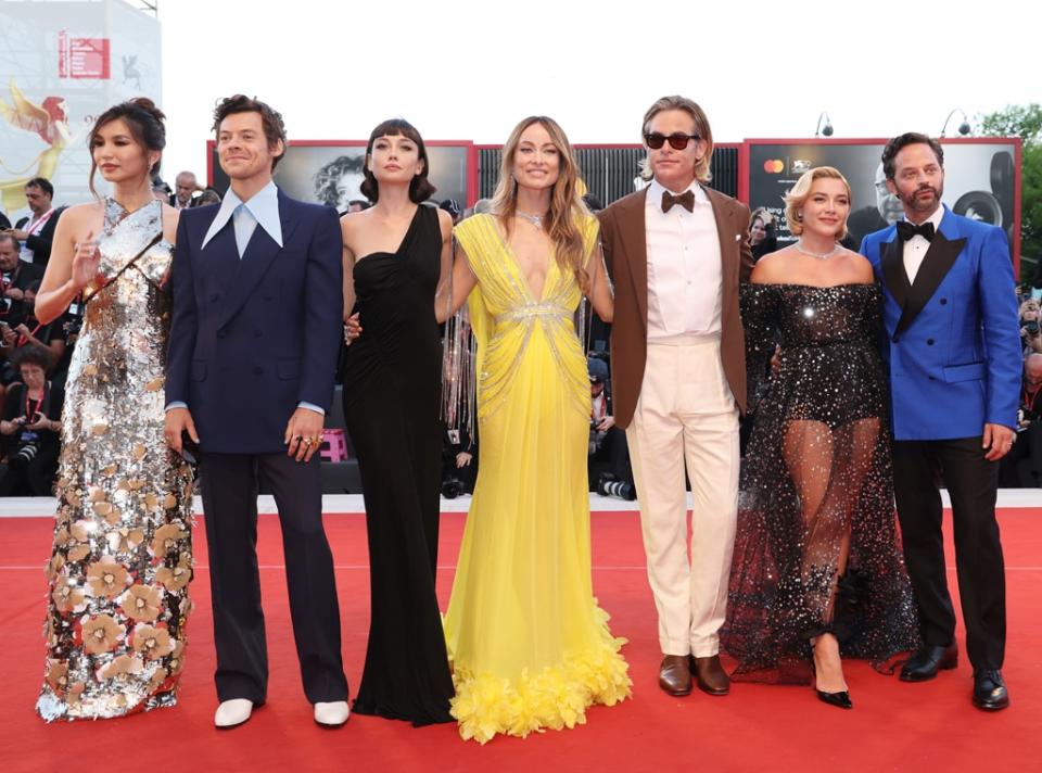 Gemma Chan, Harry Styles, Sydney Chandler, Olivia Wilde, Chris Pine, Florence Pugh, Nick Kroll, 2022 Venice Film Festival