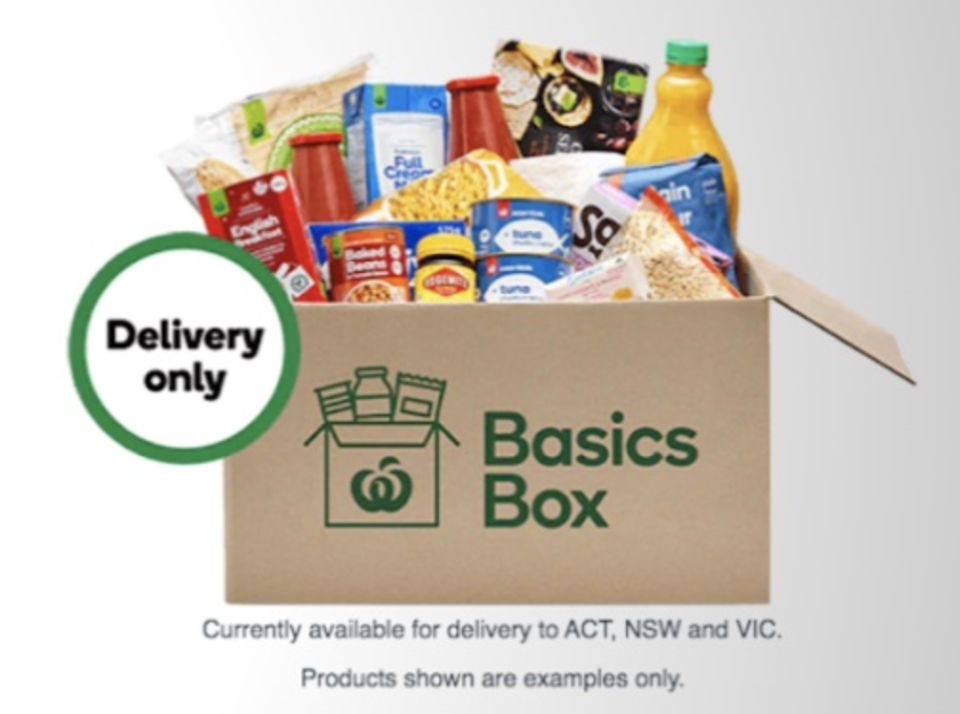 The basics box will not be customisable and delivered only to those who need it most. Source: Supplied