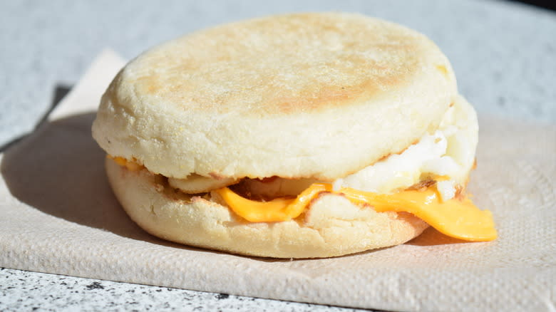 English muffin with cheese