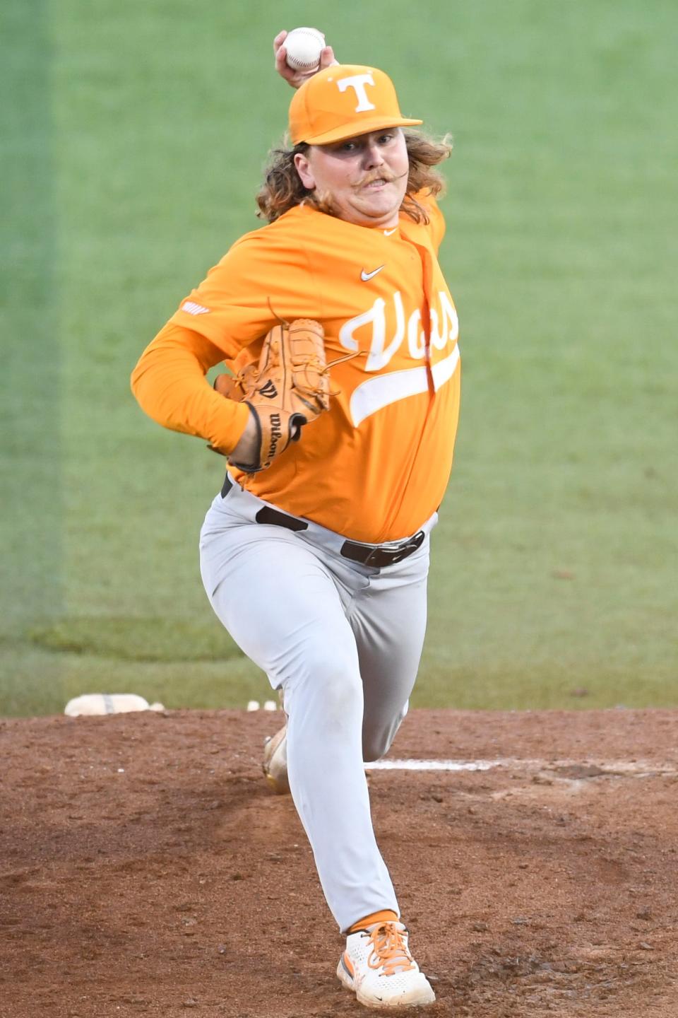 Kirby Connell (35) throws a pitch during the NCAA Baseball Tournament Knoxville Regional between the Tennessee Volunteers and Campbell Fighting Camels held at Lindsey Nelson Stadium on Saturday, June 4, 2022. 