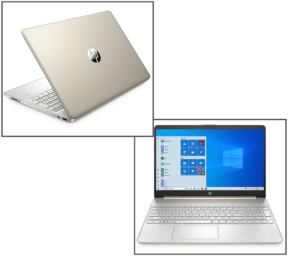 The gold version of the HP Touch Laptop is cool without being flashy. (Photo: QVC)