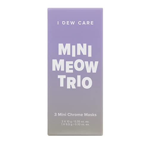 I DEW CARE Mini Meow Trio | Peel Off Face Mask Set: Hydrating, Illuminating, Exfoliating | Self Care Gift Collection | Korean Skincare, Facial Treatment, Cruelty-Free, Gluten-Free, Paraben-Free