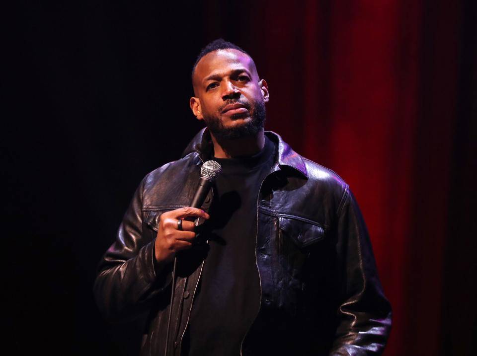 <p>Shareif Ziyadat/Getty </p> Marlon Wayans performs at The Apollo Theater on November 11, 2023