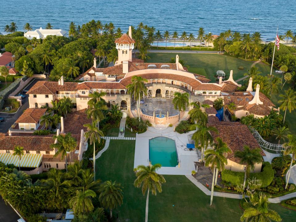 Aerial shot of Donald Trump's Mar-a-Lago home in Palm Beach, Florida.