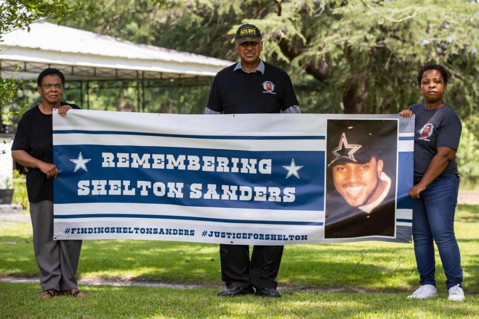 Shelton Sanders family Peggy, William and Wilveria Sanders at the family’s home in Rembert, South Carolina on Friday, July 9, 2021. Shelton went missing 20 years ago and the family hopes their campaign will help them find some closure.