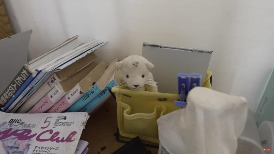 Children's toys and books left behind in an abandoned Fukushima hospital after the nuclear disaster.