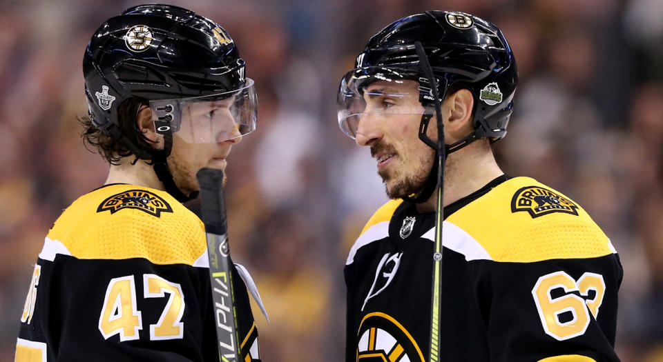 Brad Marchand agrees: It’s time to stop licking people. (Getty)