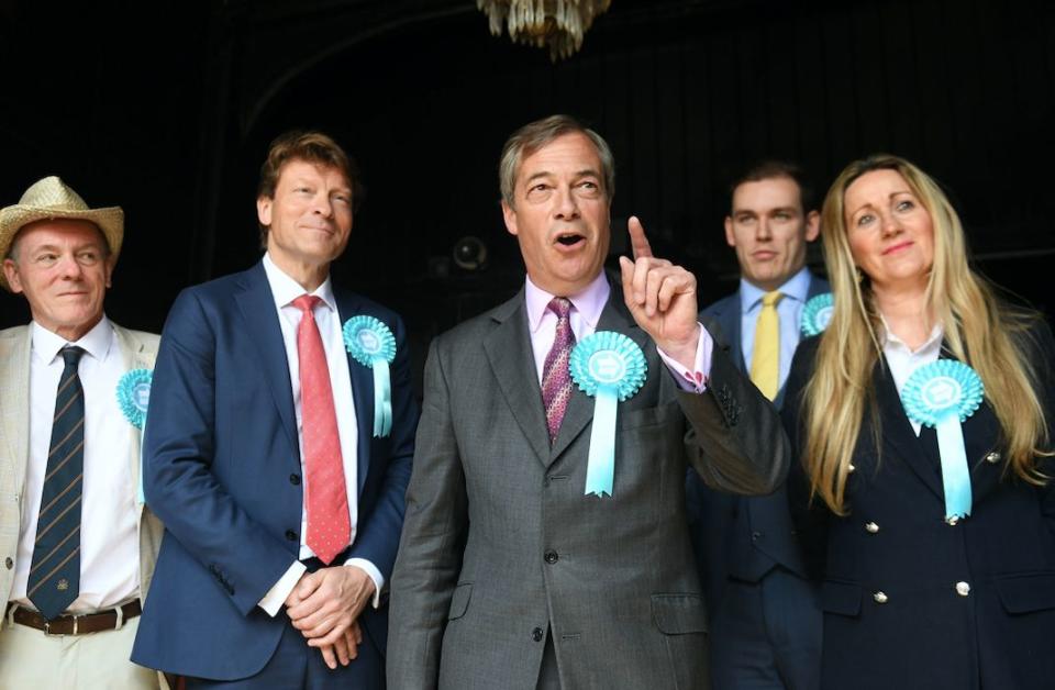 Mr Farage was in Essex on Thursday to urge people to vote for the Brexit Party in the EU elections (PA)