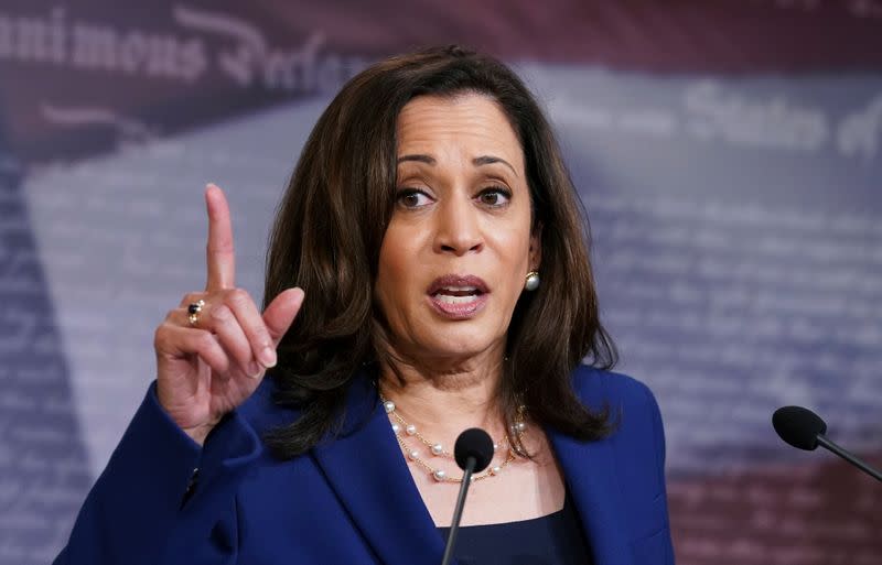 Kamala Harris speaks on Capitol Hill in Washington