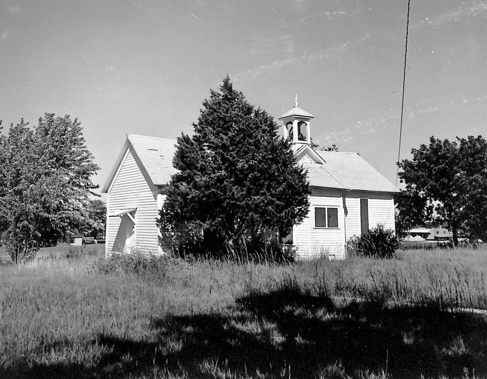 The Shawnee Friends Mission is pictured in a photograph provided by the Pottawatomie County Historical Society. Date unknown.