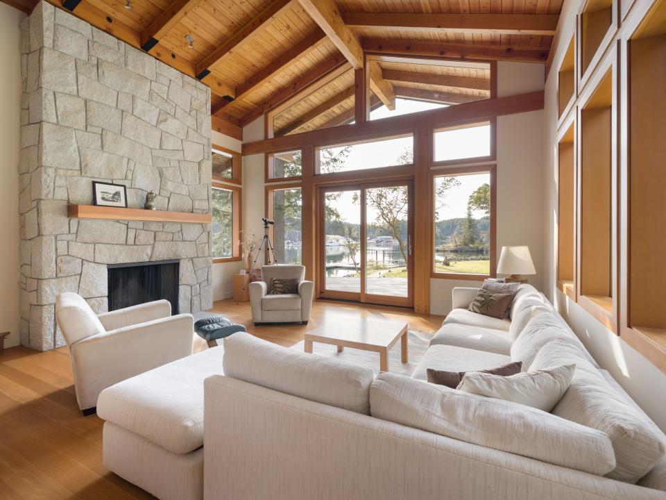 The living room in the main house.