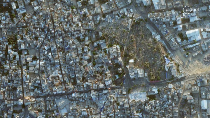 FILE PHOTO: Aerial view of the Al-Ahli hospital in Gaza