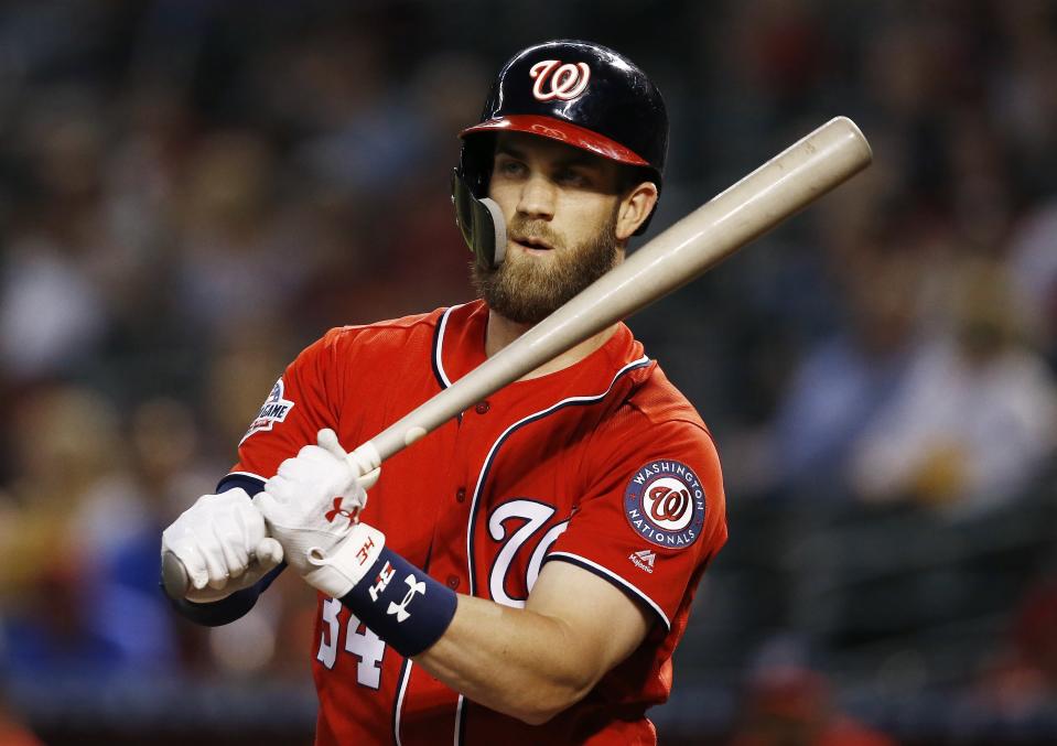 Bryce Harper is going to make a lot of money this winter. We just don’t know who’s going to give it to him. (AP Photo)