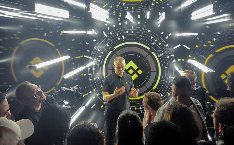 FILE PHOTO: Binance founder and CEO CZ speaks at Binance fifth anniversary event in Paris