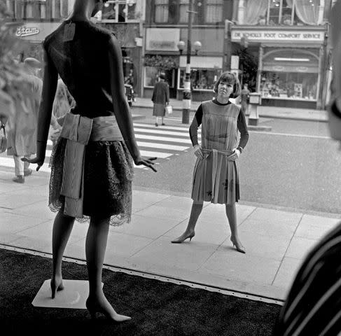 Cyril Maitland/Mirrorpix/Getty Images Dame Mary Quant outside of her London shop, Bazaar