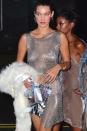 <p>Serial sheer style offender Bella rocked a mesh skirt and top to her 20th birthday bash in New York - with modesty pasties, of course.</p>