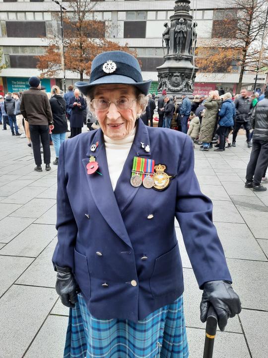 Mary Marsden, aged 101, served in the RAF in the Womens Auxiliary Air Force and was based at Finningley in Doncaster during the Battle of Britain.