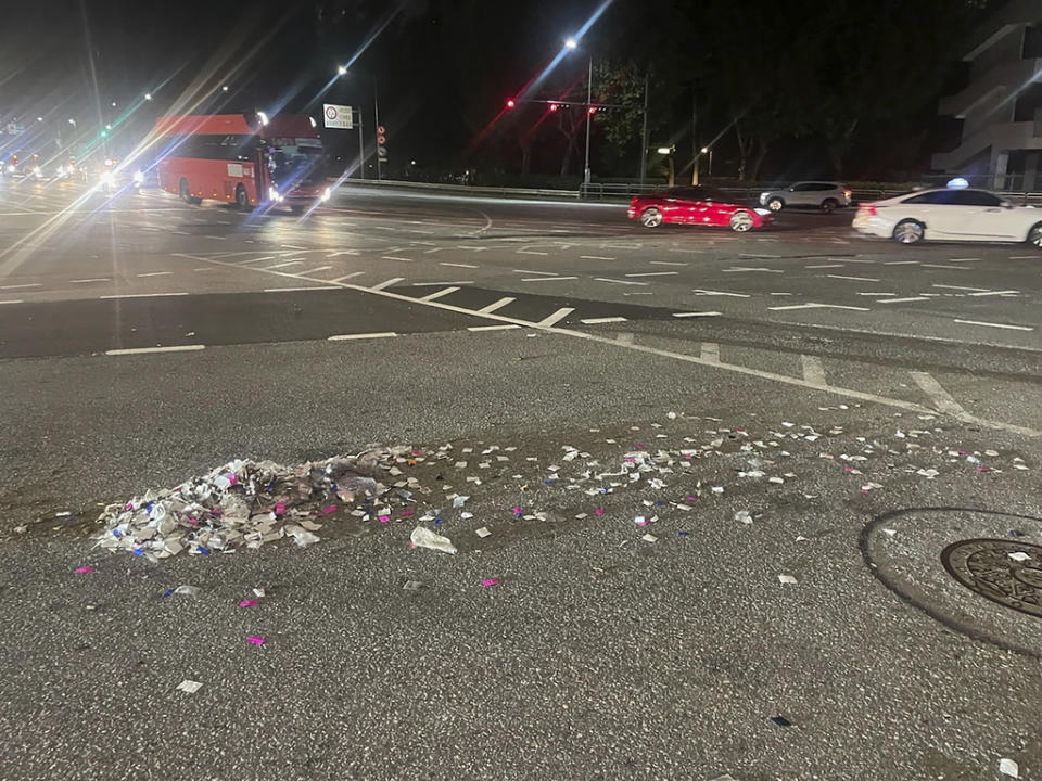 This photo provided by South Korea Defense Ministry, shows trash from a balloon presumably sent by North Korea, in Seoul, South Korea, Wednesday, May 29, 2024. <span class="copyright">South Korea Presidential Office—AP</span>