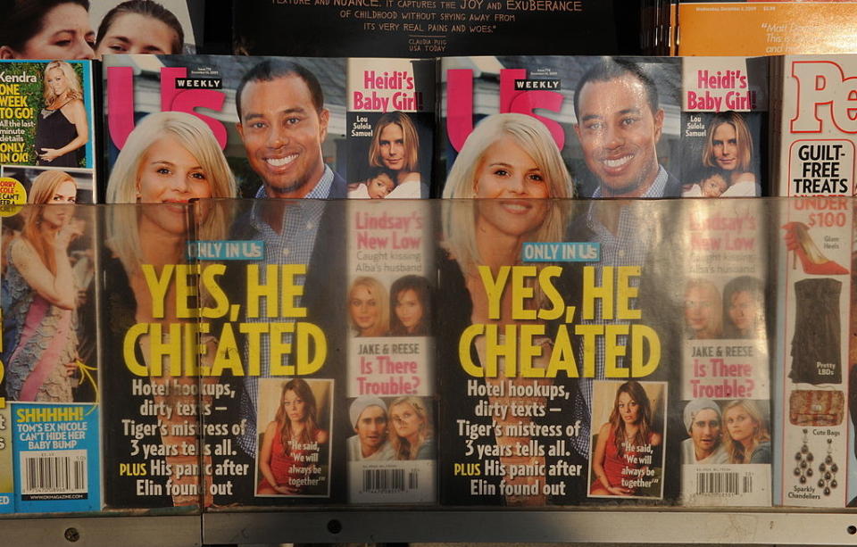 Headlines about Tiger Woods cheating