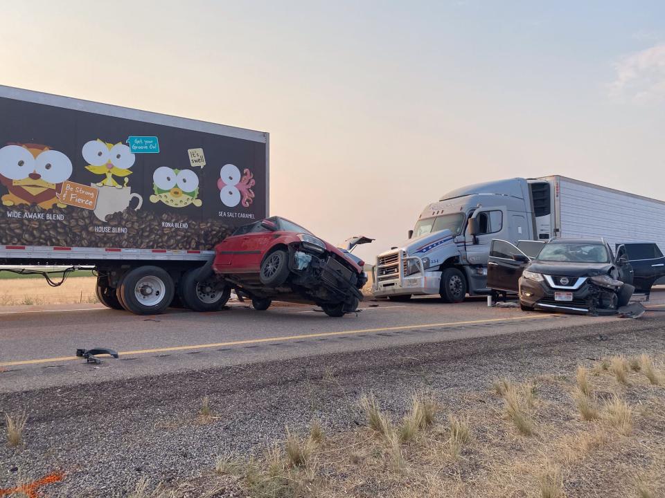 Le carambolage, survenu le 26 juillet 2021 à Millard, a causé la mort de huit personnes. - HANDOUT / UTAH HIGHWAY PATROL / AFP