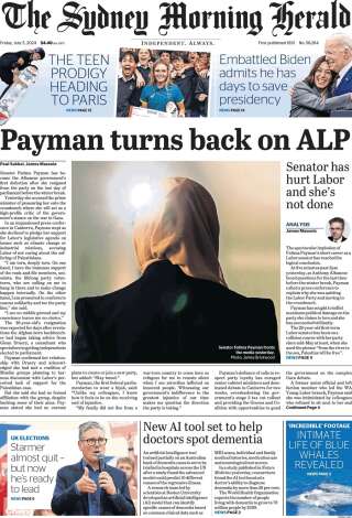 “Payman tourne le dos au Parti travailliste”, titre “The Sydney Morning Herald” vendredi 5 juillet.. “The Sydney Morning Herald”