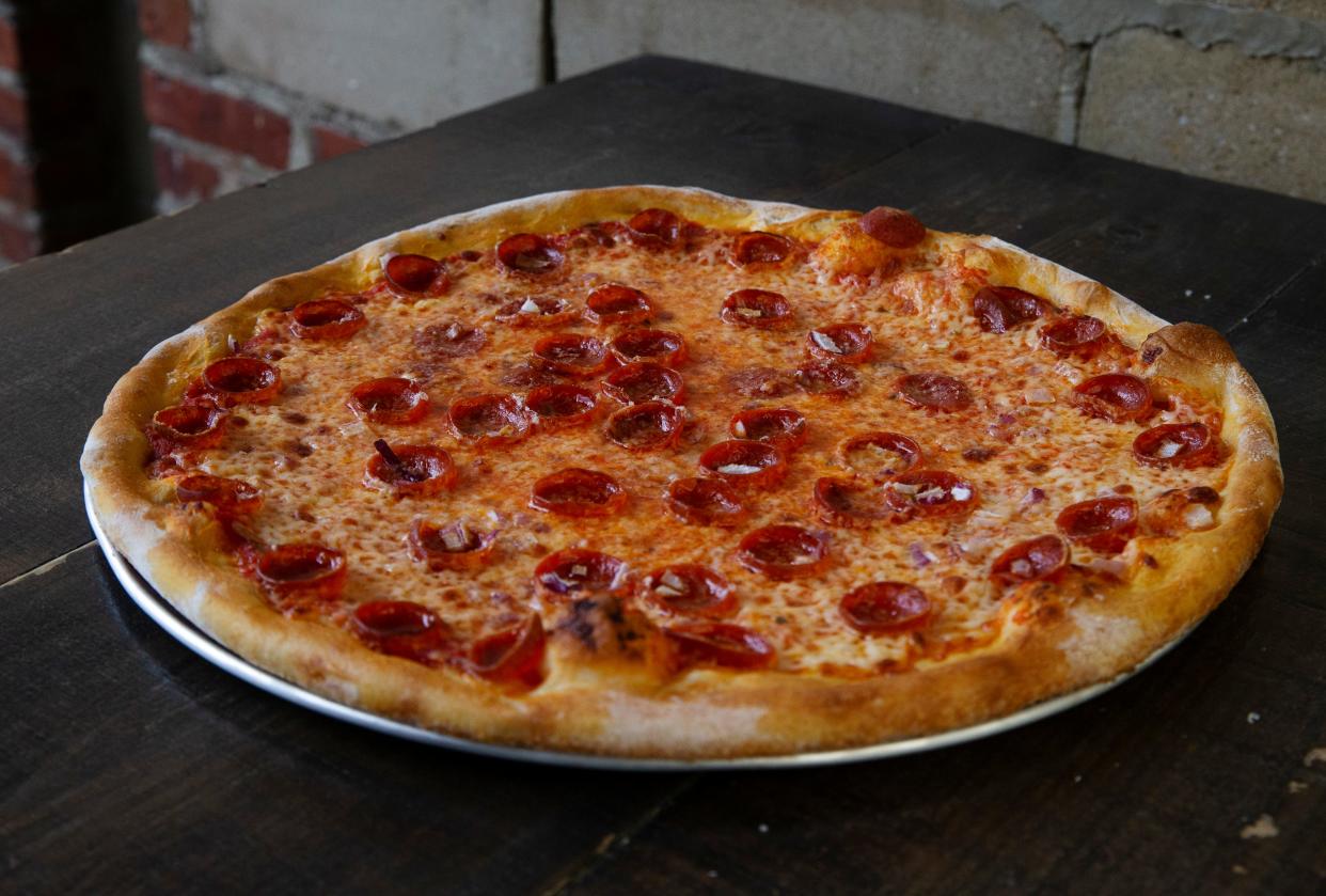 Caperoni Pizza- plum tomato, shredded mozzarella, pepperoni, red onion, honey, and parmesan. Capitoline is a craft casual restaurant in Asbury Park that offers rustic Italian fare and inventive cocktails in an industrial chic setting.   
Asbury Park, NJ
Friday, March 22, 2024