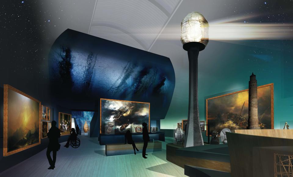 A rendering of the newly renovated National Marine Museum in Paris, which is scented with Sillage de Mer.