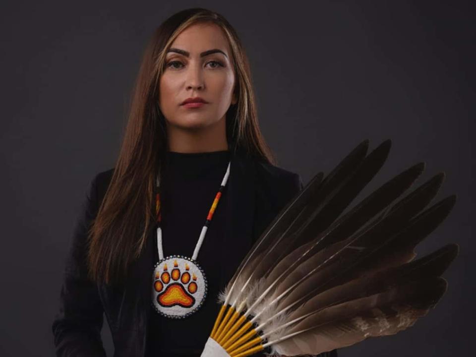 Vice Chief Aly Bear is apologizing for 'prematurely' issue a statement of support for Mary Ellen Turpel-Lafond's claims to Indigenous ancestry.  (Aly Bear - image credit)