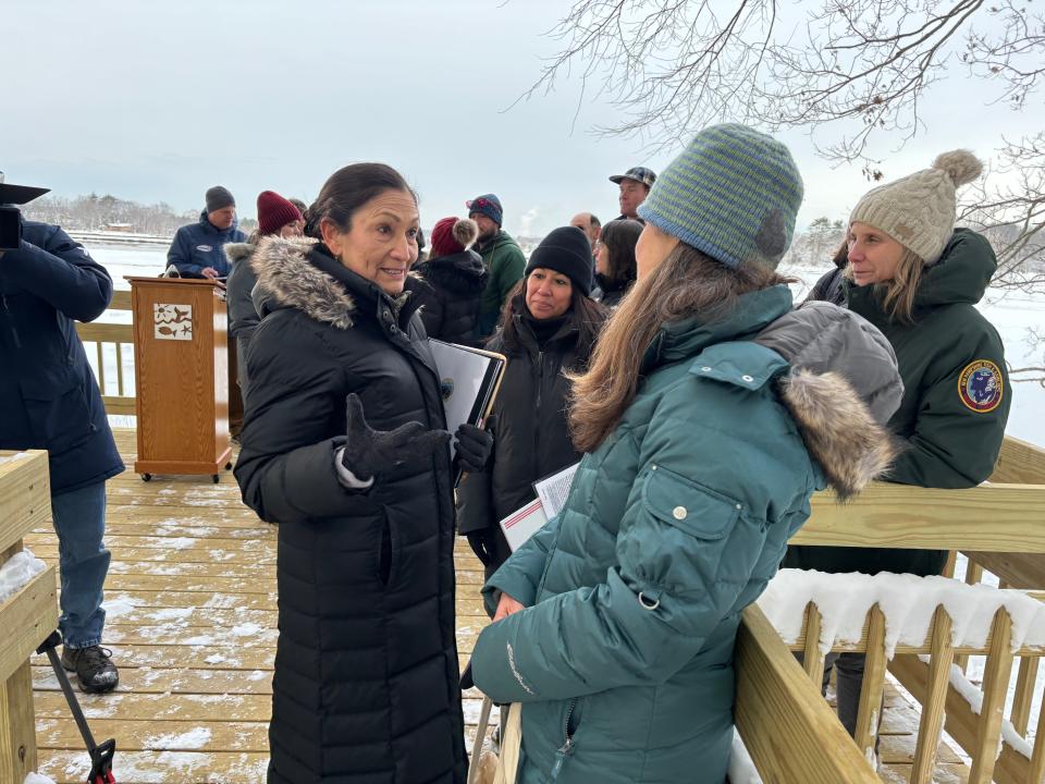 U.S. Secretary of the Interior Deb Haaland, a former New Mexico congresswoman and the first Native American to serve as a cabinet secretary, visited Fairhill Marsh at Odiorne Point in Rye Tuesday, Jan. 9, 2024.
