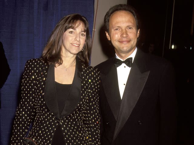 <p>Ron Galella/Ron Galella Collection/Getty</p> Billy Crystal and Wife Janice Crystal during the 50th annual Golden Globe Awards