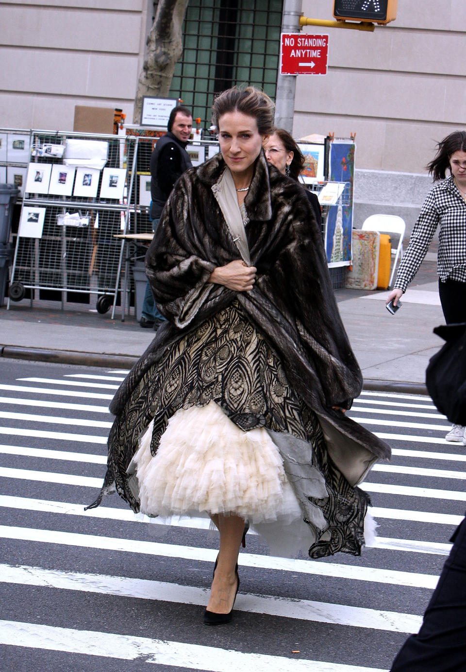 Sarah Jessica Parker and Chris Noth on Location for "Sex and the City" Vogue Photo Shoot in Central Park - March 7, 2008