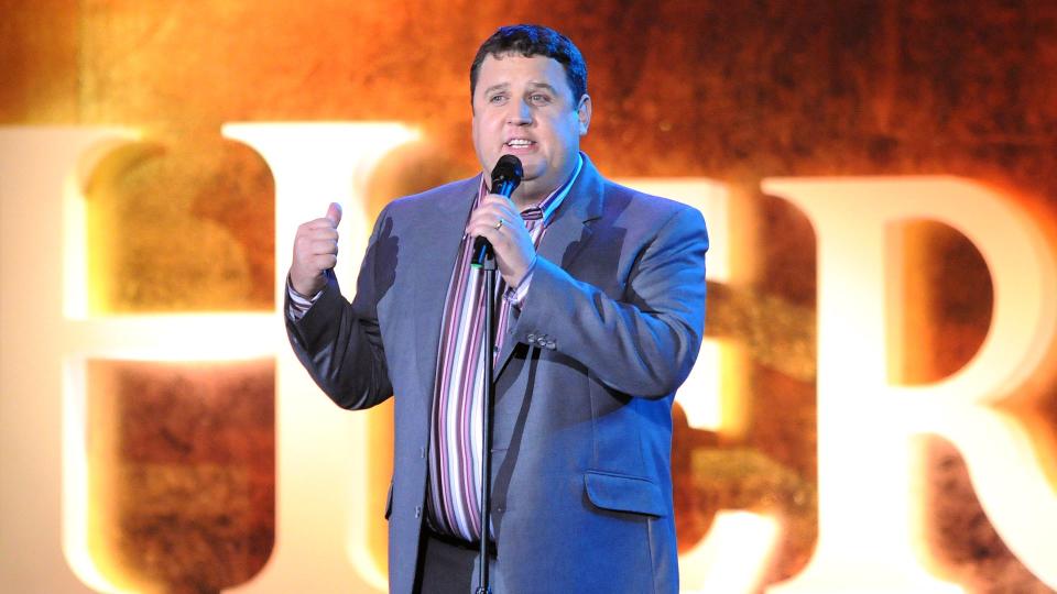 Peter Kay in blue suit