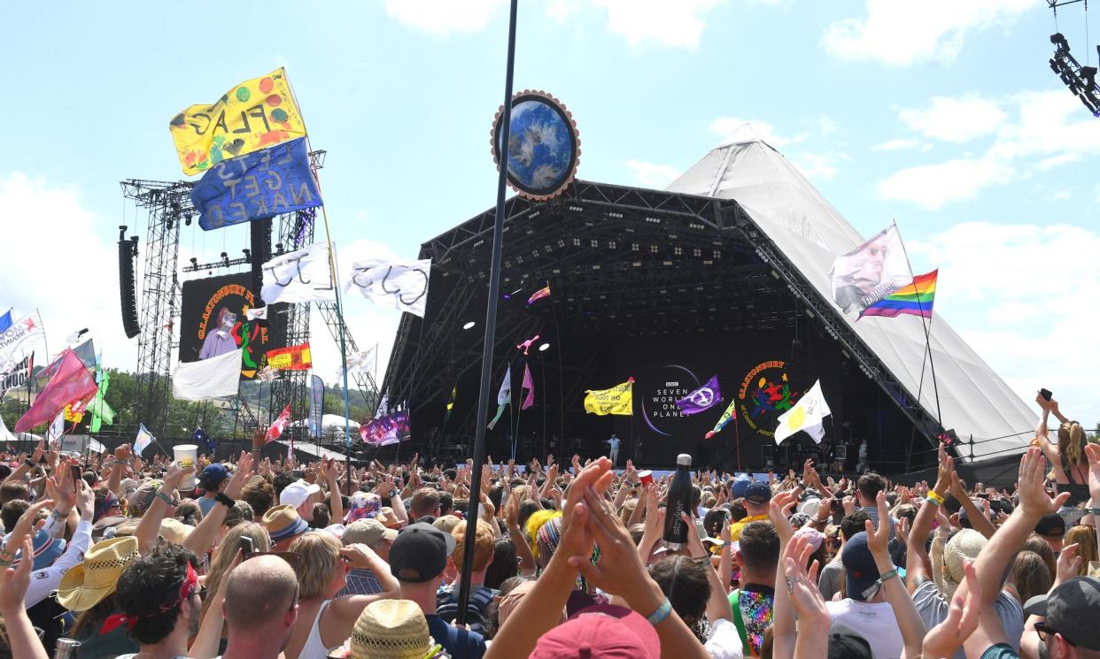 <span>Fine conditions at the Pyramid stage, pictured in 2019.</span><span>Photograph: Dave J Hogan/Getty Images</span>