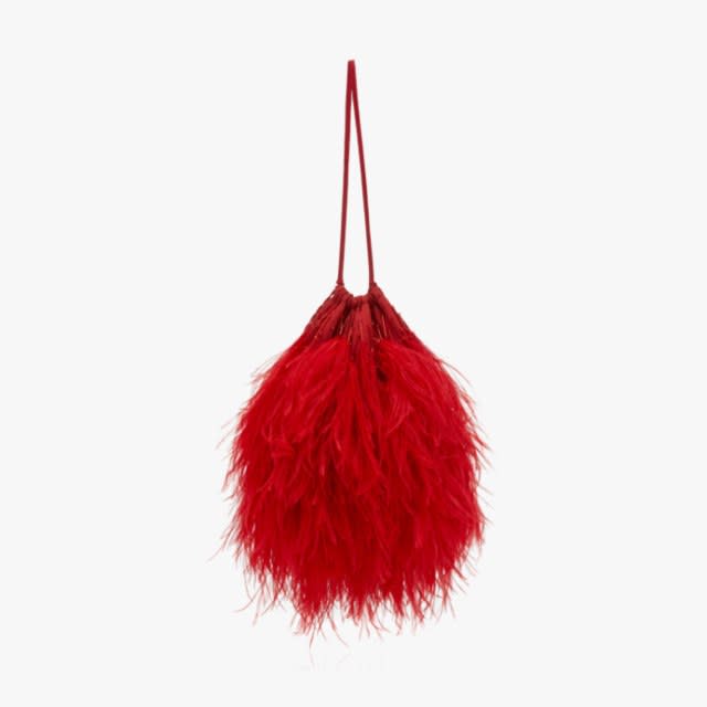 Attico ostrich-feather pouch, $1,200, modaoperandi.com