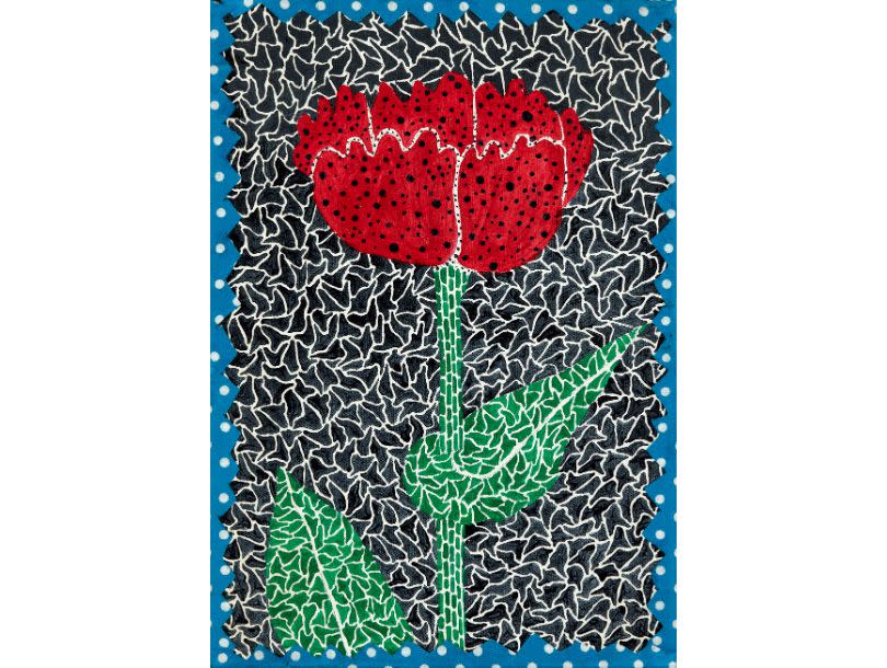 草間彌生《罌粟花》，1982年作，22.5 x 16 cm，估價300萬至400萬港幣