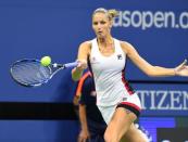 Sept 8, 2016; New York, NY, USA; Karolina Pliskova of the Czech Republic plays Serena Williams of the USA on day eleven of the 2016 U.S. Open tennis tournament at USTA Billie Jean King National Tennis Center. Mandatory Credit: Robert Deutsch-USA TODAY Sports